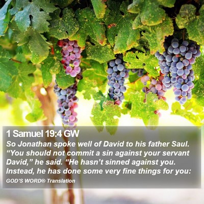 1 Samuel 19:4 GW Bible Verse Image