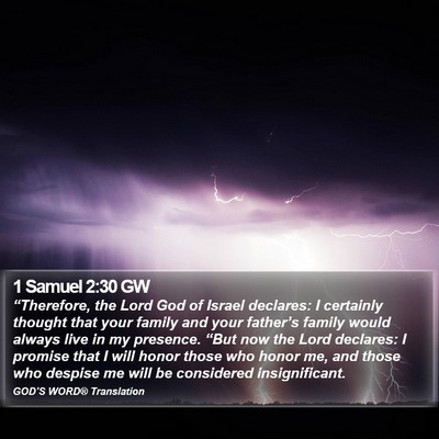 1 Samuel 2:30 GW Bible Verse Image