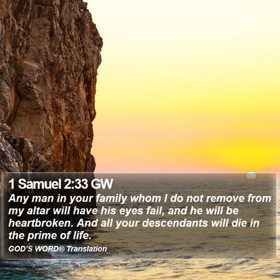 1 Samuel 2:33 GW Bible Verse Image