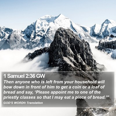 1 Samuel 2:36 GW Bible Verse Image