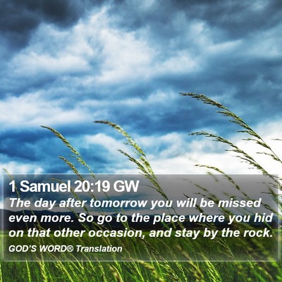1 Samuel 20:19 GW Bible Verse Image