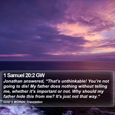 1 Samuel 20:2 GW Bible Verse Image