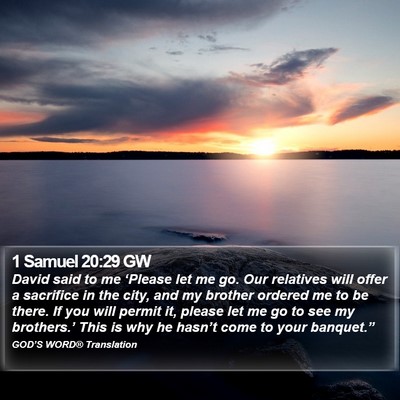 1 Samuel 20:29 GW Bible Verse Image