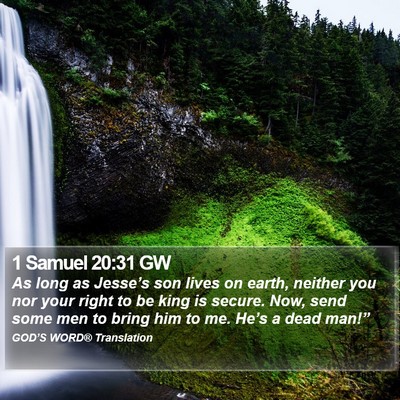 1 Samuel 20:31 GW Bible Verse Image