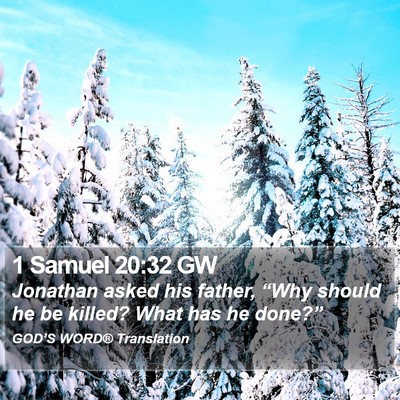 1 Samuel 20:32 GW Bible Verse Image