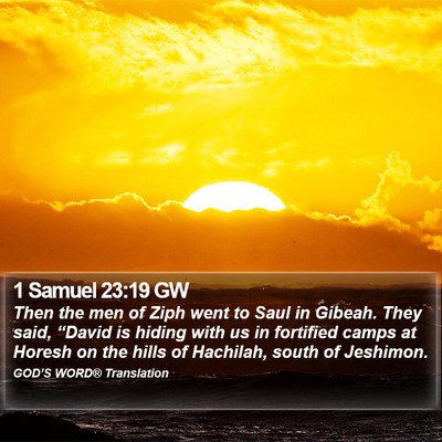 1 Samuel 23:19 GW Bible Verse Image