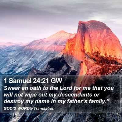 1 Samuel 24:21 GW Bible Verse Image