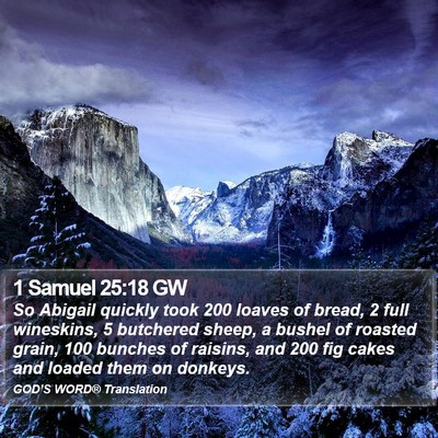 1 Samuel 25:18 GW Bible Verse Image