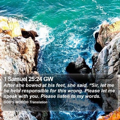 1 Samuel 25:24 GW Bible Verse Image