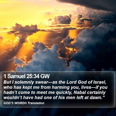 1 Samuel 25:34 GW Bible Verse Image