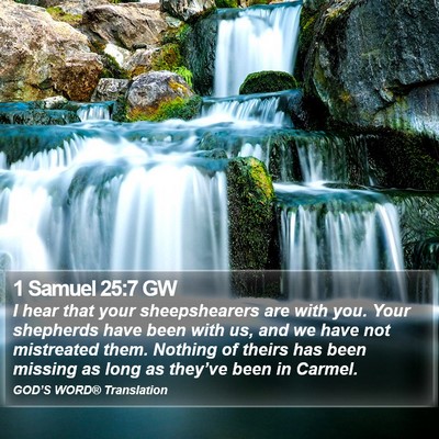 1 Samuel 25:7 GW Bible Verse Image