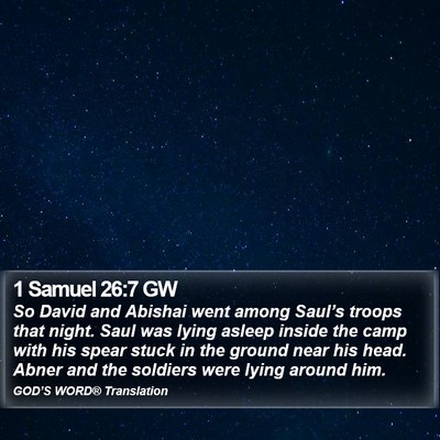 1 Samuel 26:7 GW Bible Verse Image