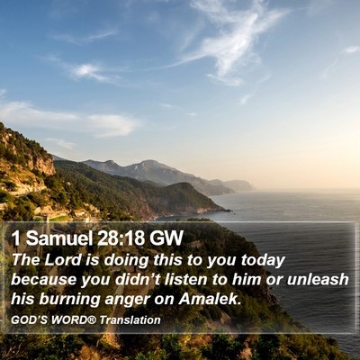 1 Samuel 28:18 GW Bible Verse Image