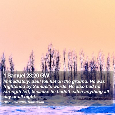 1 Samuel 28:20 GW Bible Verse Image