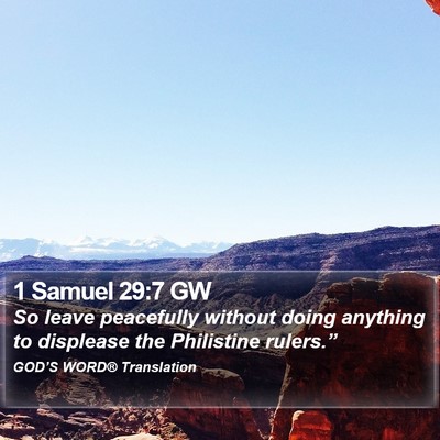 1 Samuel 29:7 GW Bible Verse Image