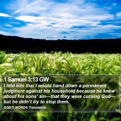 1 Samuel 3:13 GW Bible Verse Image