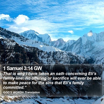 1 Samuel 3:14 GW Bible Verse Image