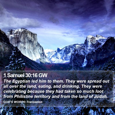 1 Samuel 30:16 GW Bible Verse Image