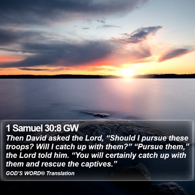 1 Samuel 30:8 GW Bible Verse Image