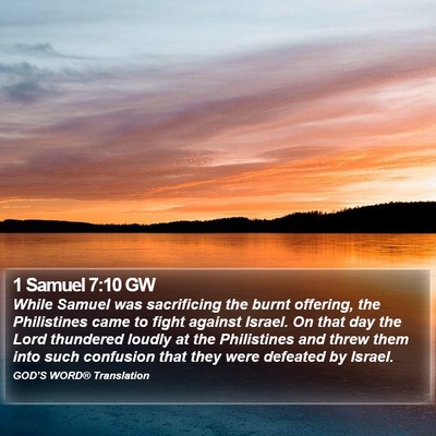 1 Samuel 7:10 GW Bible Verse Image