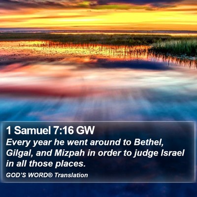 1 Samuel 7:16 GW Bible Verse Image