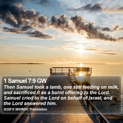 1 Samuel 7:9 GW Bible Verse Image