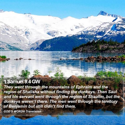 1 Samuel 9:4 GW Bible Verse Image