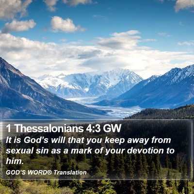 1 Thessalonians 4:3 GW Bible Verse Image