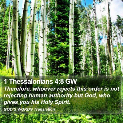 1 Thessalonians 4:8 GW Bible Verse Image
