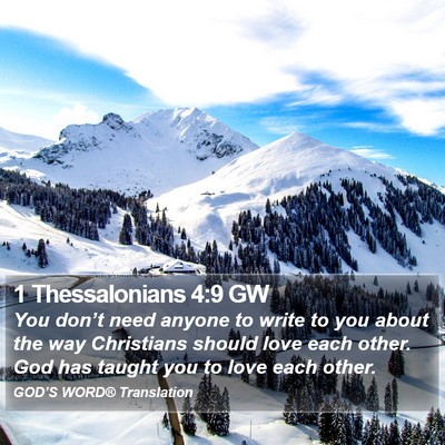 1 Thessalonians 4:9 GW Bible Verse Image