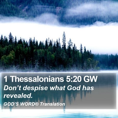 1 Thessalonians 5:20 GW Bible Verse Image