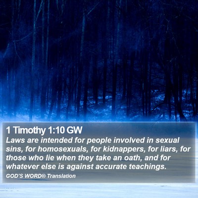 1 Timothy 1:10 GW Bible Verse Image