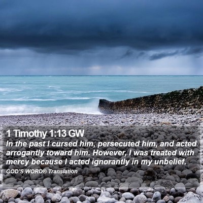 1 Timothy 1:13 GW Bible Verse Image