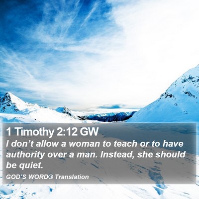 1 Timothy 2:12 GW Bible Verse Image