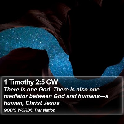 1 Timothy 2:5 GW Bible Verse Image