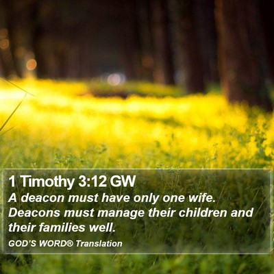 1 Timothy 3:12 GW Bible Verse Image