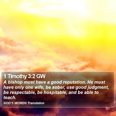 1 Timothy 3:2 GW Bible Verse Image