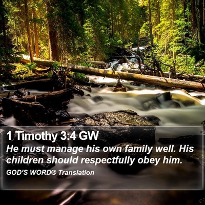 1 Timothy 3:4 GW Bible Verse Image