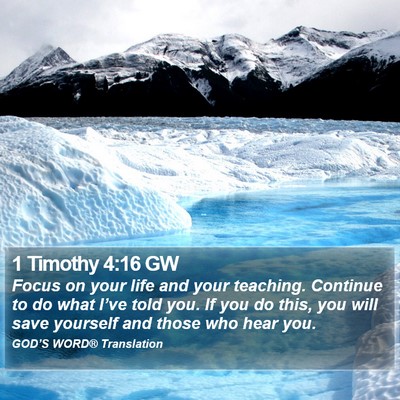 1 Timothy 4:16 GW Bible Verse Image