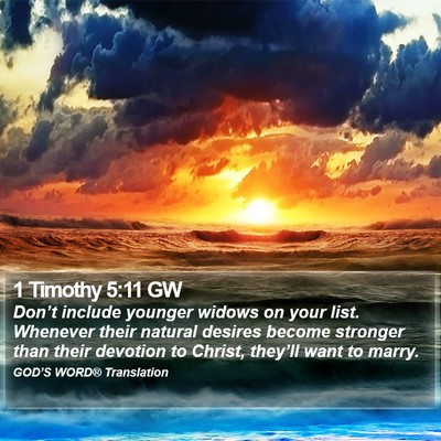 1 Timothy 5:11 GW Bible Verse Image