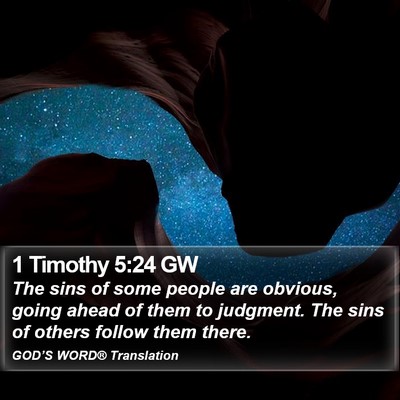 1 Timothy 5:24 GW Bible Verse Image