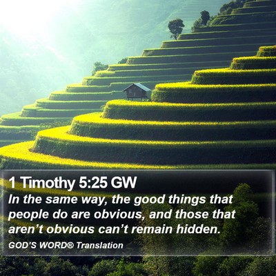 1 Timothy 5:25 GW Bible Verse Image