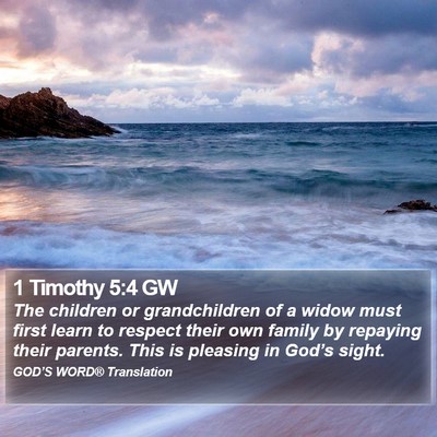 1 Timothy 5:4 GW Bible Verse Image