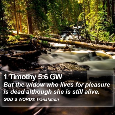 1 Timothy 5:6 GW Bible Verse Image