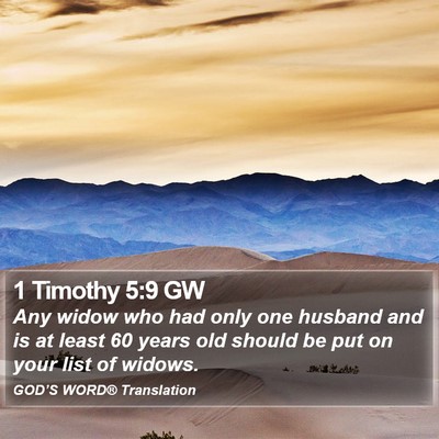 1 Timothy 5:9 GW Bible Verse Image