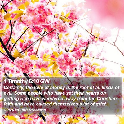 1 Timothy 6:10 GW Bible Verse Image