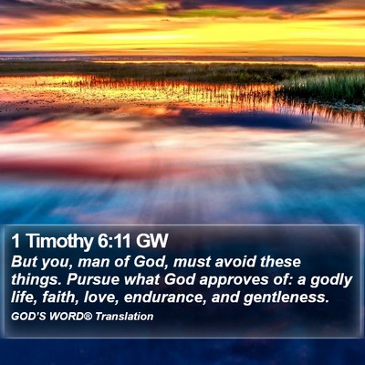 1 Timothy 6:11 GW Bible Verse Image