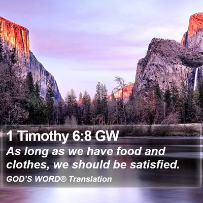 1 Timothy 6:8 GW Bible Verse Image