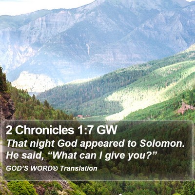 2 Chronicles 1:7 GW Bible Verse Image
