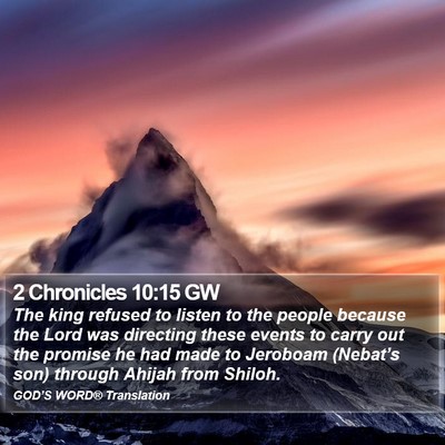 2 Chronicles 10:15 GW Bible Verse Image